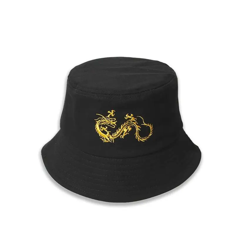 

LDSLYJR 2021 Cotton fashion joker Cartoon dragon Bucket Hat Fisherman Hat outdoor travel hat Sun Cap Hats for Men and Women 80