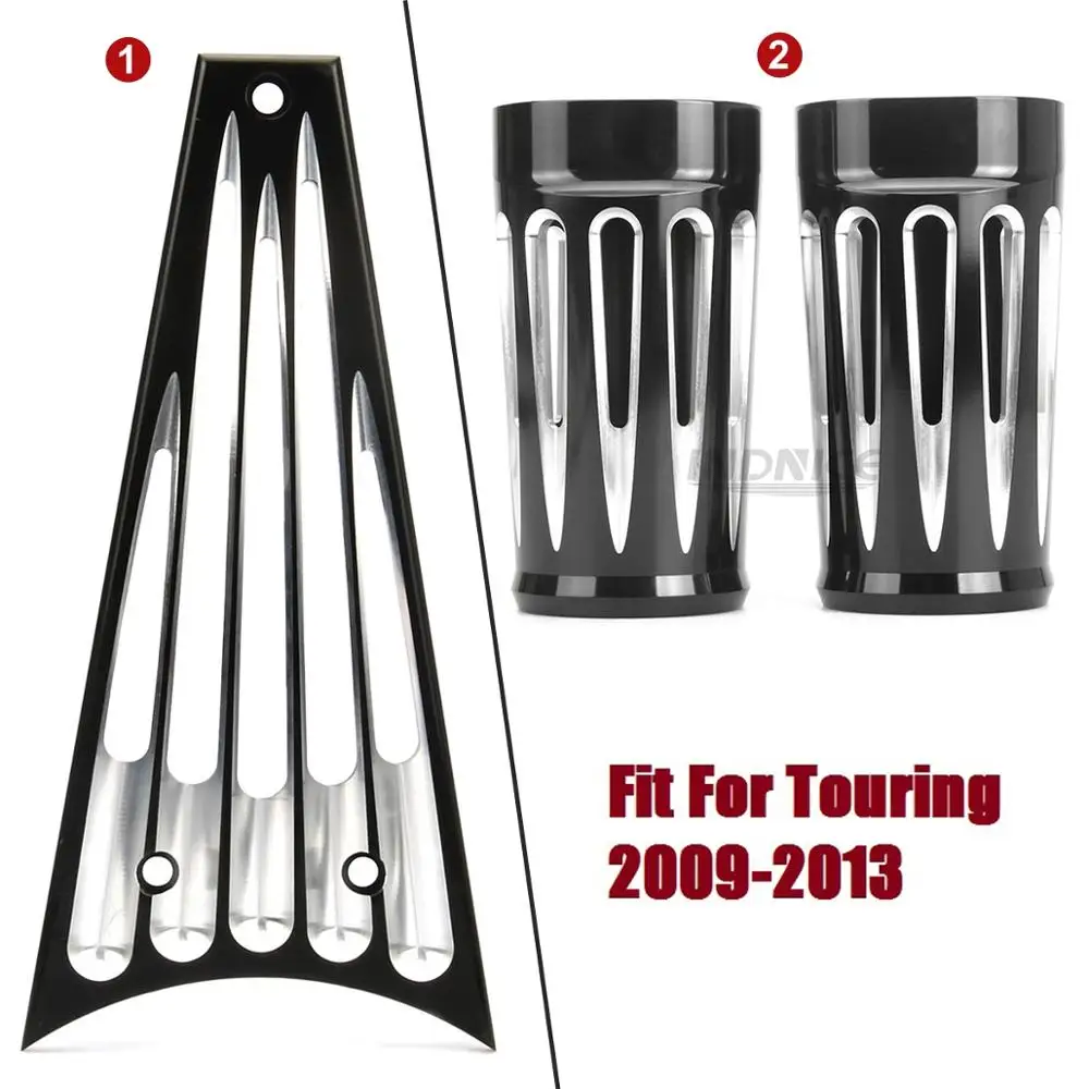 Подходит для harley Electra Glide Classic FLHTC Standard FLHT 2009 Road King FLHR FLHX 2013 Black Deep cnc cut Frame Grill Fork| |