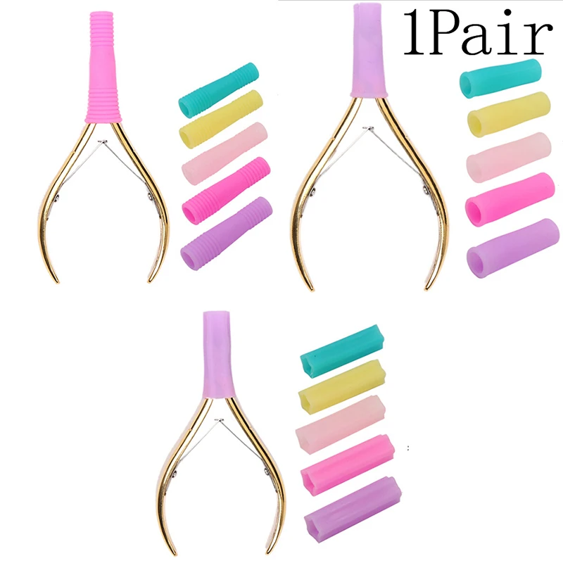 2Pcs Silicone Nipper Cover Sleeve Nail Cuticle Scissors Tweezers Cap Protective Sleeve For Nail Cuticle Scissors Manicure Tools