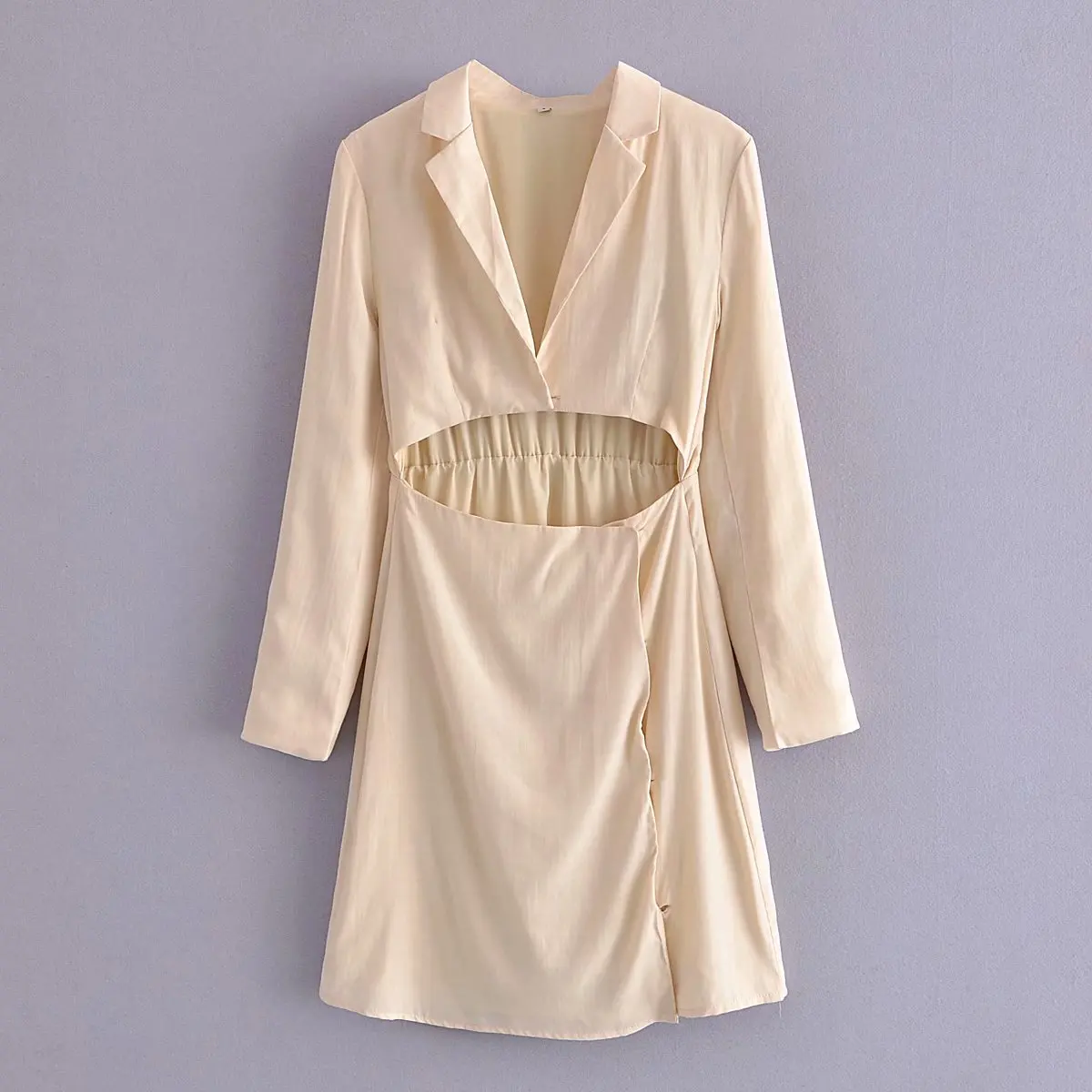 

Женское летнее платье с длинным рукавом, элегантное короткое платье с разрезом спереди