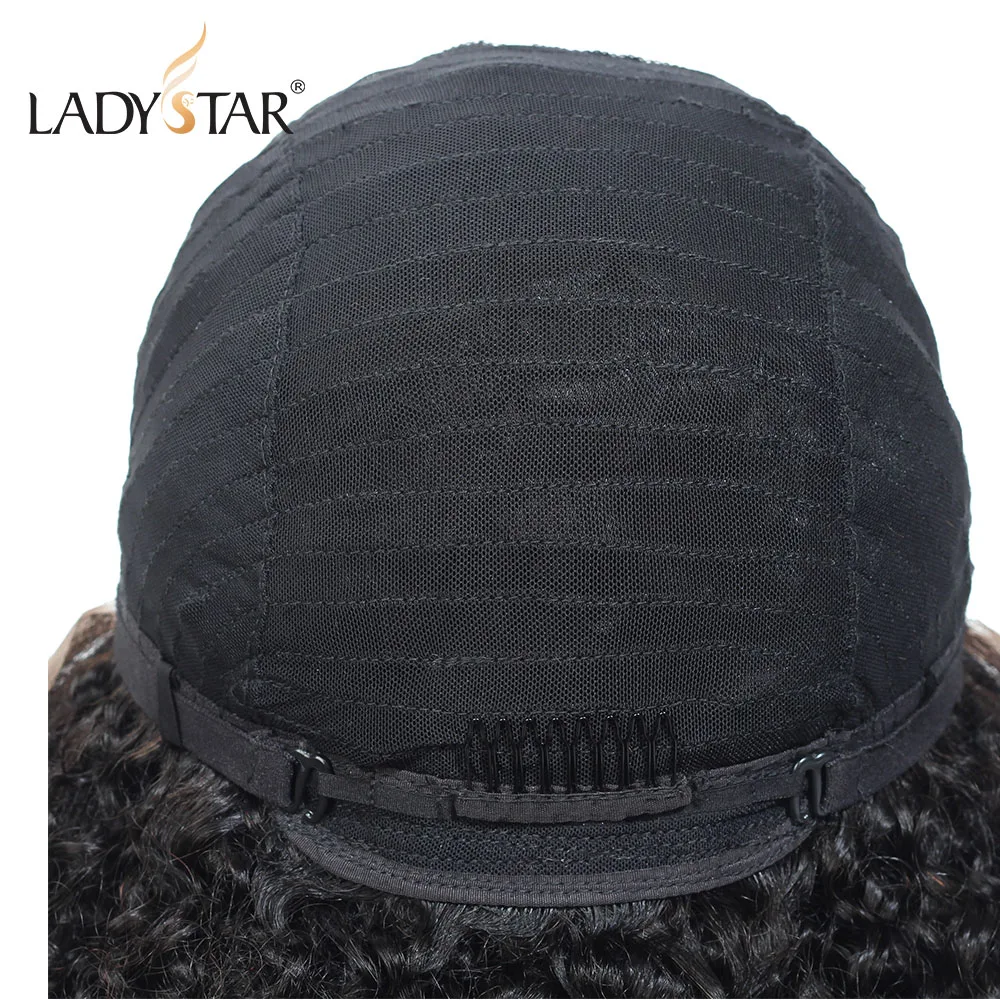 LADYSTAR бразильские 13*2 Т-образные кудрявые человеческие волосы парик предварительно выщипанные с детскими волосами парики для женщин 150 плотность