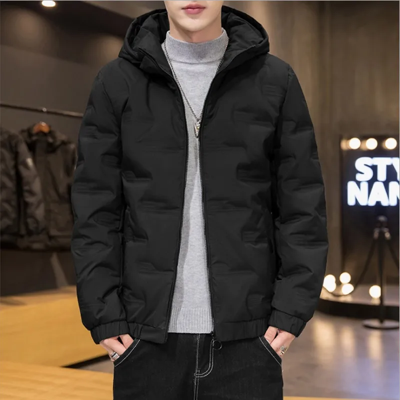 Men's Zipper High Collar Casual Thick Coat Warm Thick Men's Jacket Men's Cotton Padded Jacket Men's Clothing