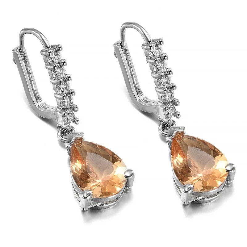 Модные большие круглые серьги небесно голубые циркониевые свадебная бижутерия