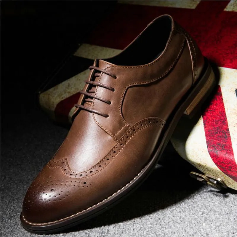 Мужские кожаные туфли ручной работы деловые строгие Туфли оксфорды мужские