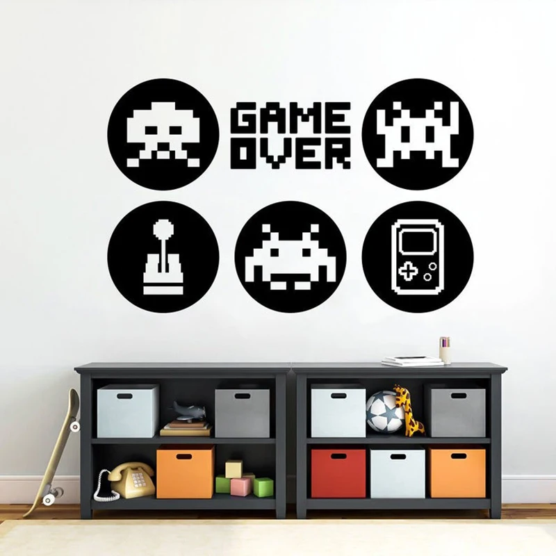 

Game wall decal, video game decal, kids room decor, game over decal, gamer C5036