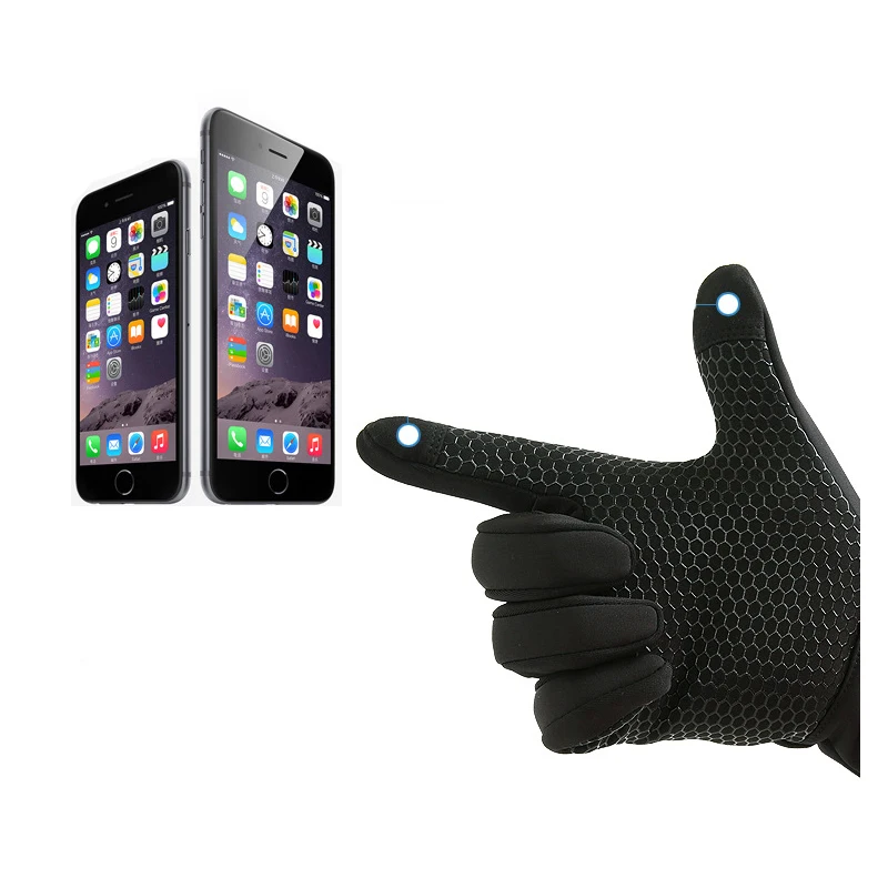 Мужские и женские зимние перчатки флисовые ветрозащитные непромокаемые с