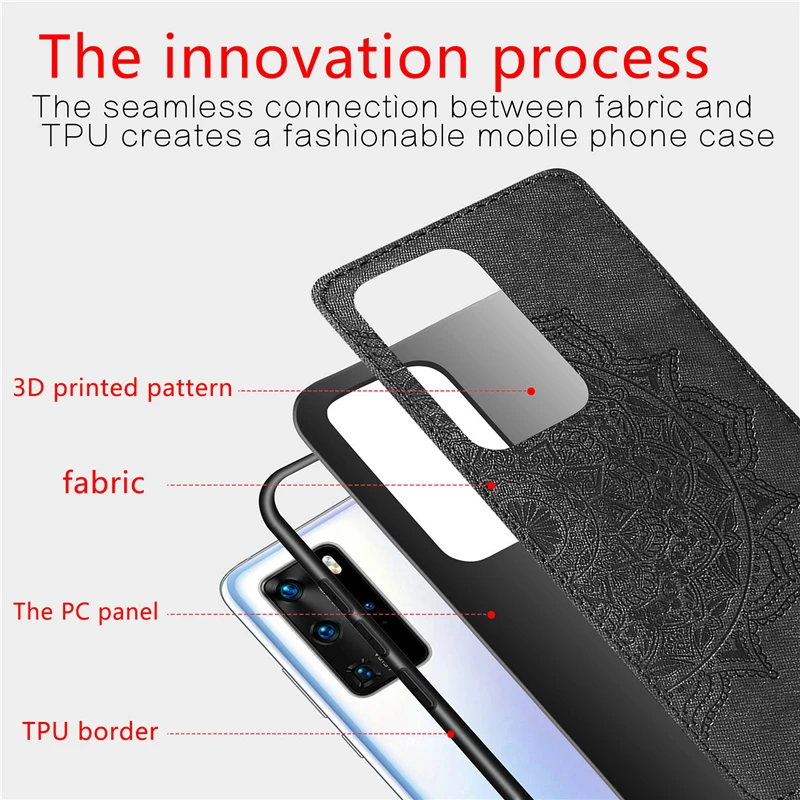 cotton fabric case for huawei p40 pro case cloth magnetic silicone phone case for huawei p40 pro cover huawei p40 pro p40pro 5g free global shipping