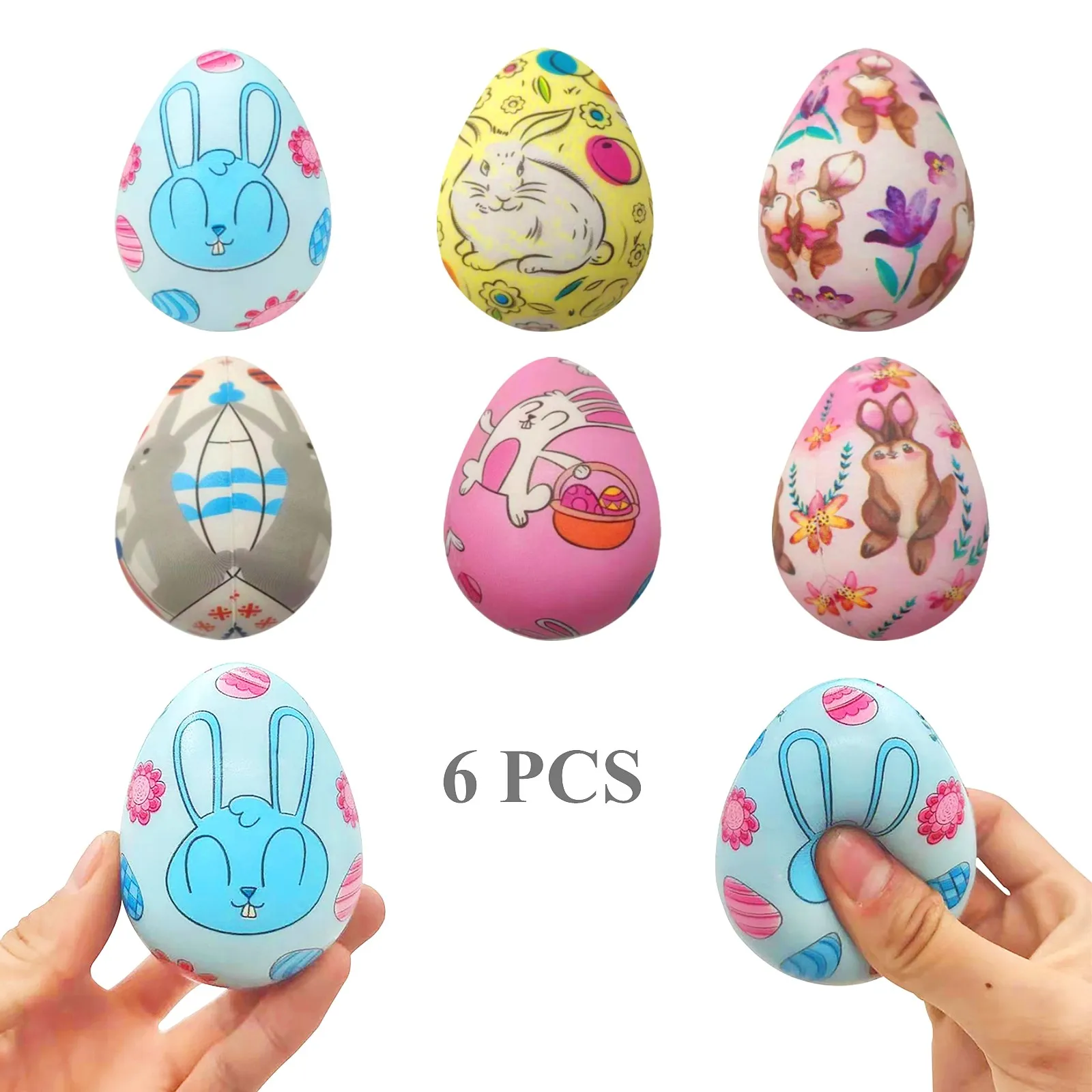 

6/18PCS Easter egg Set Decompression Toy Adults Decompression Fidget Spinner Slow Rebound Squishy Antistress for Hands Toys