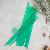 10pcs 7x200mm transparent green hot melt glue stick mermaid tears adhesive strip need to be used with glue gun