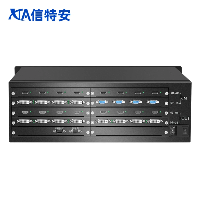 High-Definition Hybrid HDMI Interface Matrix Video Switcher 4/8/9/12/24/32 HDMI/VGA/DVI 16 in 16 Out Card enlarge