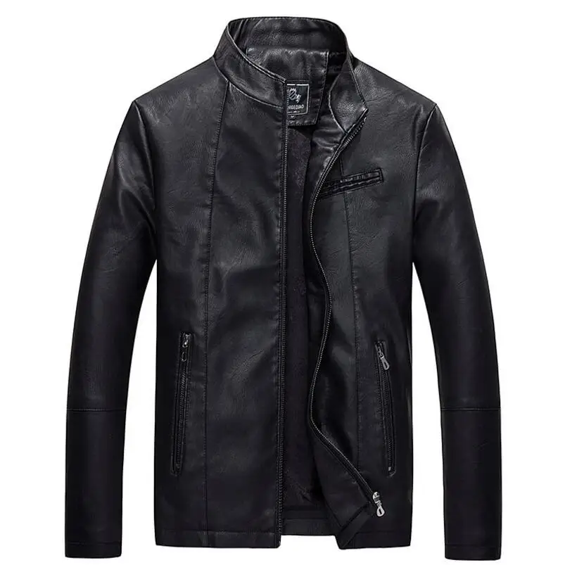 Brand Clothing Mens Leather Jackets Autumn Winter Thick Coats Men Velvet Faux Biker Motorcycle Jacket Warm Male Outerwear M-3XL