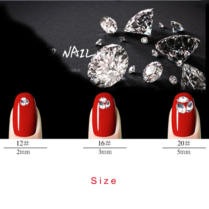 

Pandahall Nail Crystal AB Rhinestones Top Quality Multi-size Sharp Bottom Opal Nail Art Design 3D Manicure Decoration