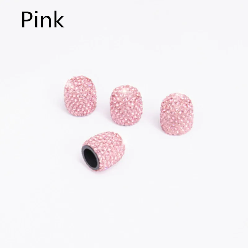 Pink 4 шт./лот, мини-стразы, колпачок для автомобильных шин, насадка, капот, авто Стразы, пылезащитные крышки для автомобильных шин, колпачок для автомобильных колес, декоративные аксессуары - Цвет: Pink