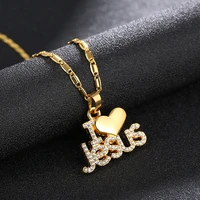 wangaiyao new love fashion fashion ladies necklace pendant love letters zircon female fashion jewelry items holiday gifts