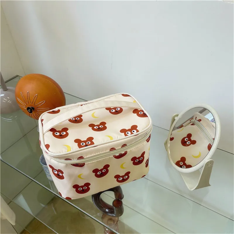 

Women Cartoon Koala Cosmetic Bag Korean Ins Style Portable Nylon Bag Large Capacity Hand Bag Girls Pen Storage Box