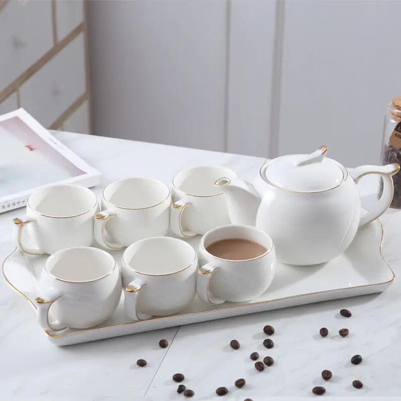 European Ceramic Coffee Cup Women's Suit High-end Tea Set Household Water Mug with Spoon Cups and Mugs | Дом и сад