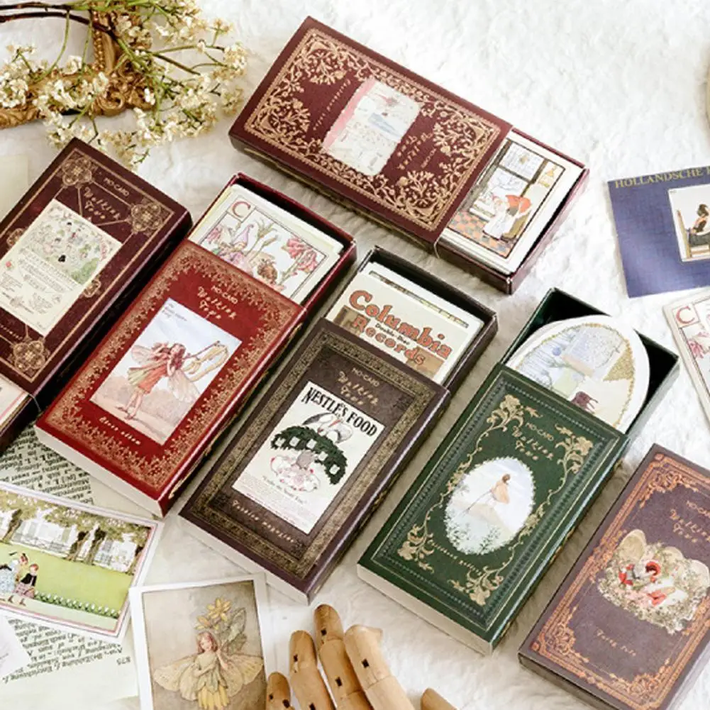 

Retro Fairy Tale Town Series Journal Matchbox Diary Retro Sticker Stickers Stamps Sticker Label Scrapbooking Vintage T4g1