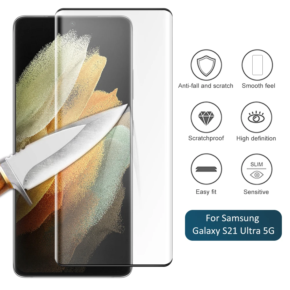 Закаленное стекло для Samsung Galaxy S21 Ultra 5G 2 шт. закаленное samsung s21 ultra 5g Защитная пленка