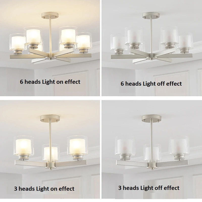 Серебряная Люстра LukLoy в простом стиле Подвесная лампа для гостиной современной