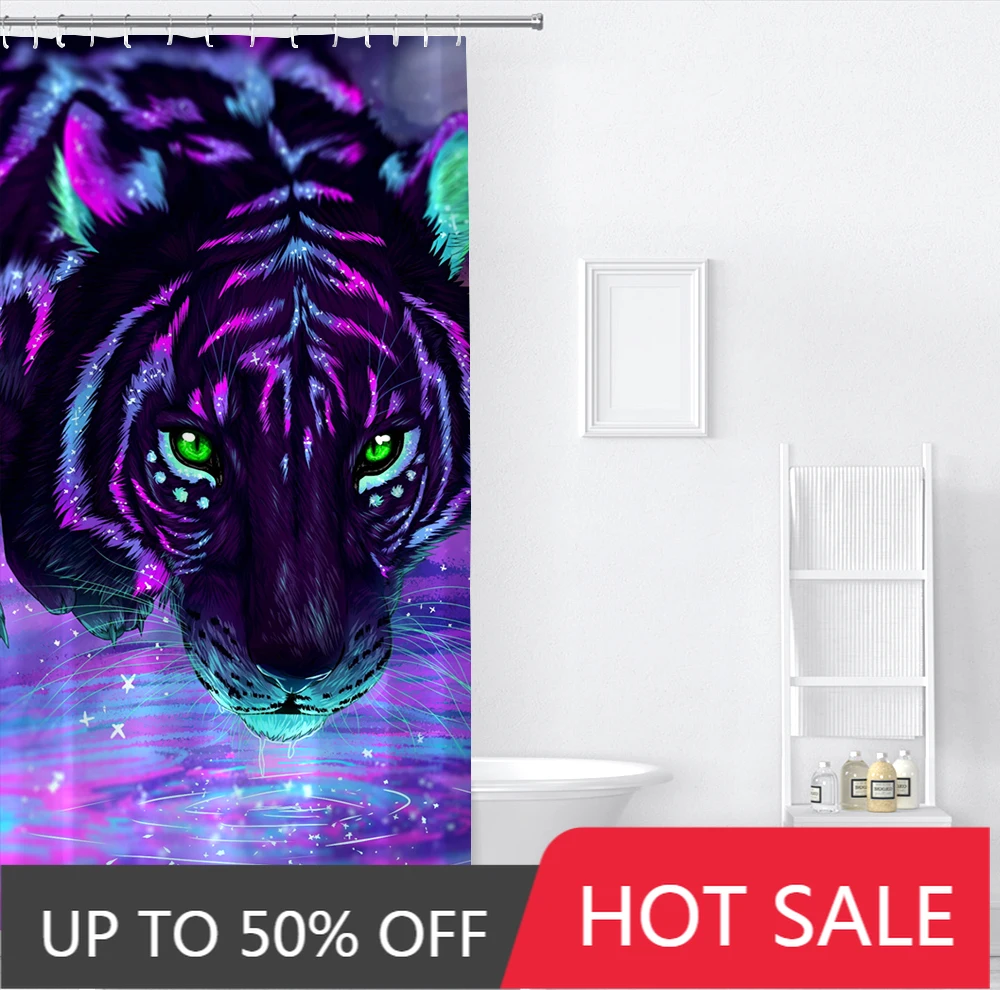 

Luminous Tiger Spine Beauty Gift Customization Home Garden Household Merchandise Bathroom Products Shower Curtains Waterproof