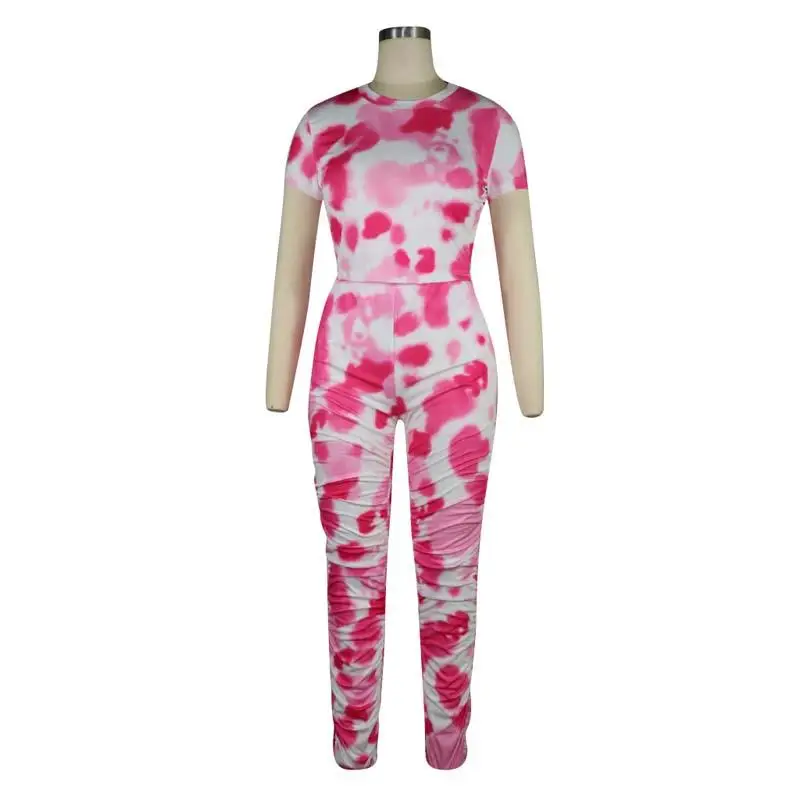 

2020 Tie Dye Tracksuit for Women 2 Piece Tie Dye Sets Women Outfits Joggers Two Piece Set Summer Matching Sets Stacked Leggings