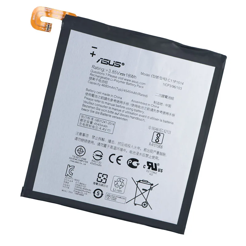Оригинальный аккумулятор ASUS C11P1514 для ZenPad 3 8 0 дюйма ZT581KL 4545/4680 мАч|Аккумуляторы