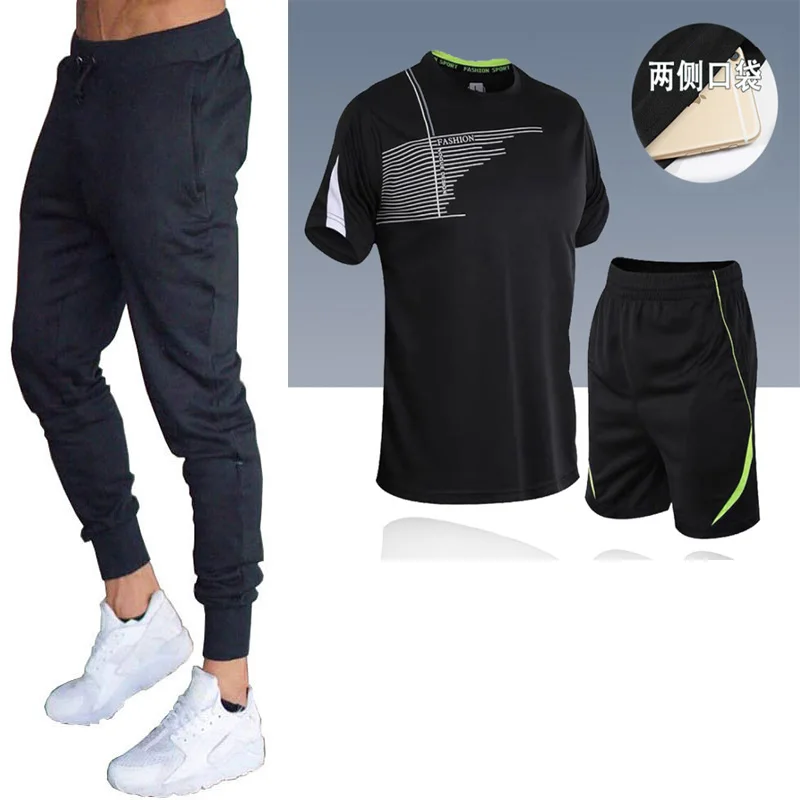 

Компрессионные костюмы из 3 предметов, Мужской Быстросохнущий комплект одежды, спортивный костюм для бега, ММА, бега, тренажерного зала, тре...