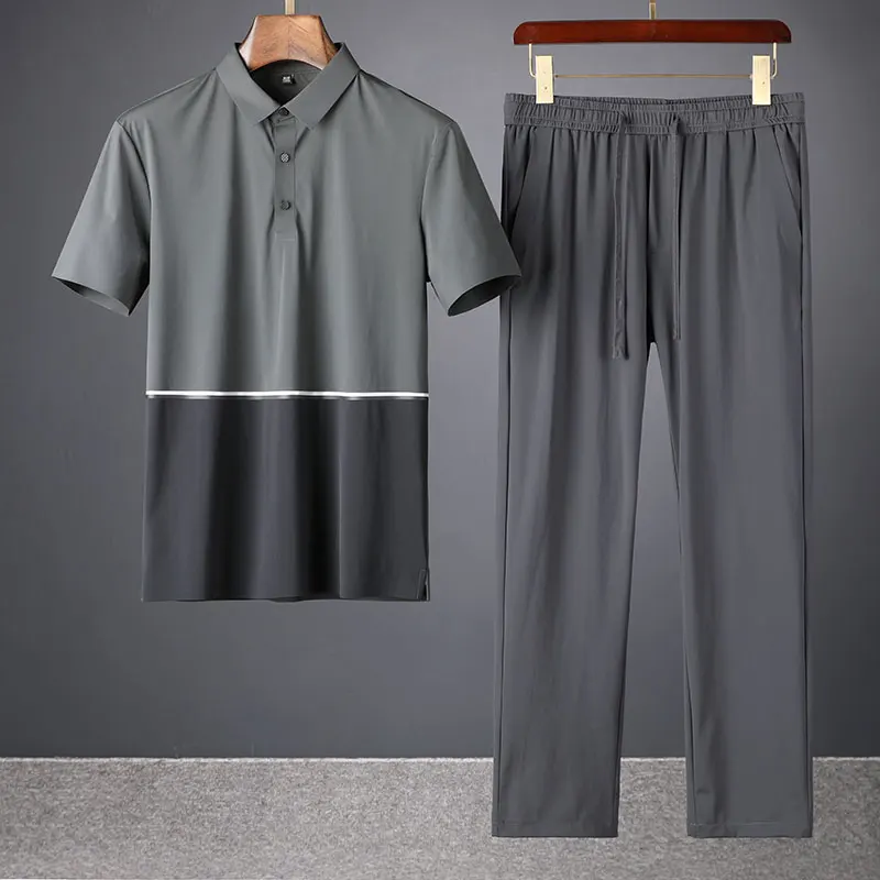 

New Light Luxury High-end Business Casual Suit Men's Summer Short Sleeve Thin Wrinkle Elasticity Two Piece Men's Suit