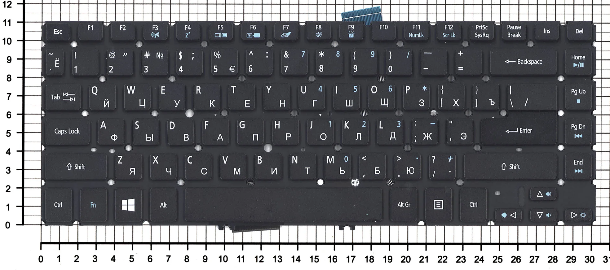 Клавиатура для Acer AEZ09P01110 черная c подсветкой без рамки