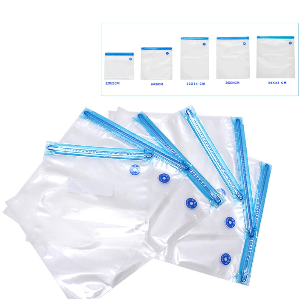 Вакуумные пакеты для хранения 5 шт./компл. прозрачные экономии места герметичные