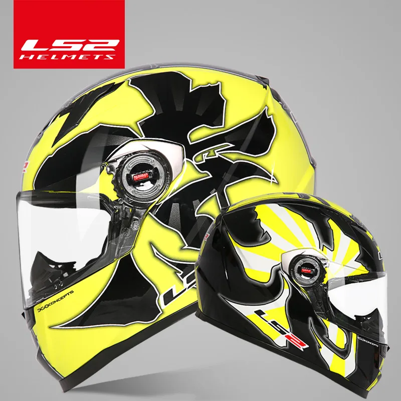 yellow warrior LS2 Волк Полный уход за кожей лица мото rcycle шлем ls2 ff358 Высокое качество шлем capacete шлем мото ECE утвержден без насоса - Цвет: yellow warrior