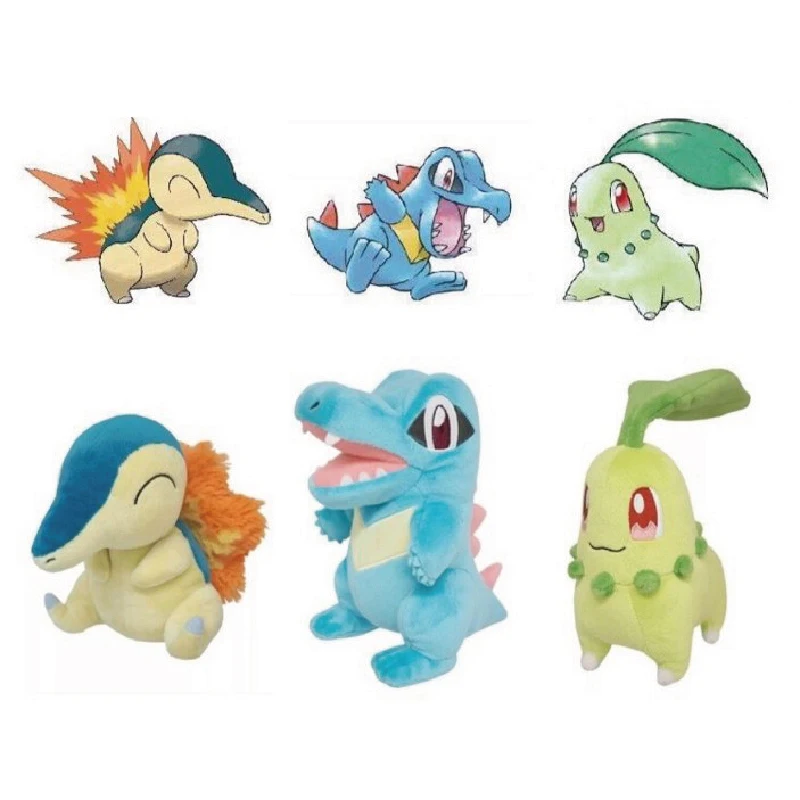 Chikorita Cyndaquil totoстобудьте плюшевая кукла покемон Мягкая игрушка фигурка мультяшная