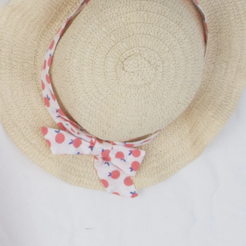 

Girls Summer Dresses Baby Kids Fruits Print Casual Costumes With Hat Sleeveless Sweet Backless Children Fashion Hollow Vestidos