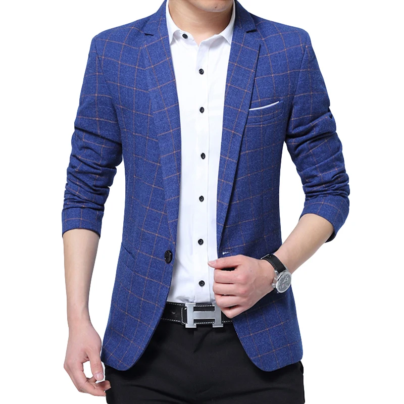 Мужские модные повседневные приталенные блейзеры весна 2017 Новое поступление
