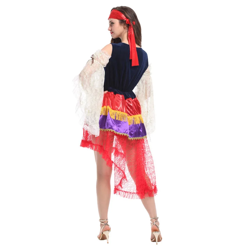 Красный Женский пиратский костюм на Хэллоуин воин косплей карнавал Пурим парад