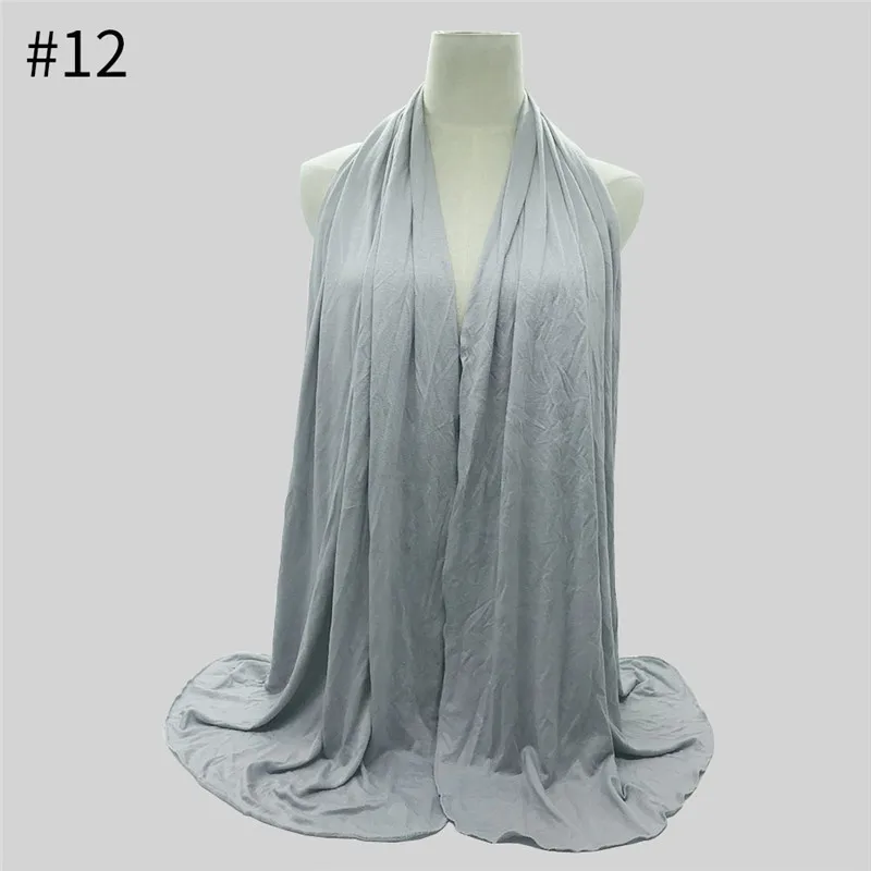 Silver-grey Многоцветный мягкий хлопковый мусульманский головной платок, мгновенный хиджаб из Джерси, полное покрытие, шапка, шарф, Исламские шали, женские шарфы с головой тюрбана - Цвет: Silver-grey