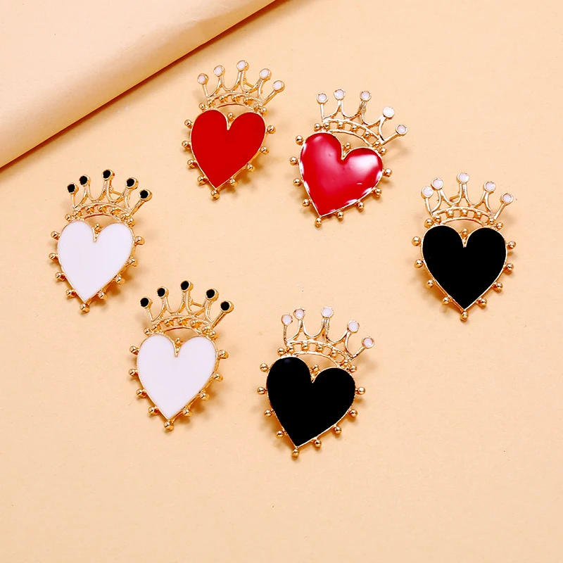 

Exaggerated Heart-shaped Oil Dropping Earrings Charming 3-Color Women's Gold Stud Earrings Romantic Wedding Party Jewelry
