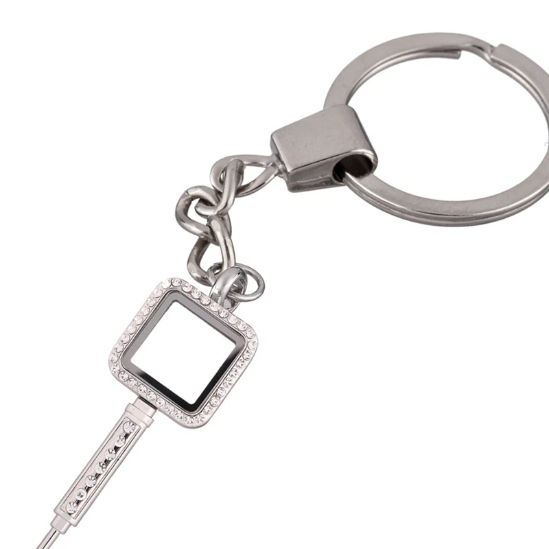 4 шт. цвета на выбор Стразы квадратный ключ стеклянный плавающий брелок с