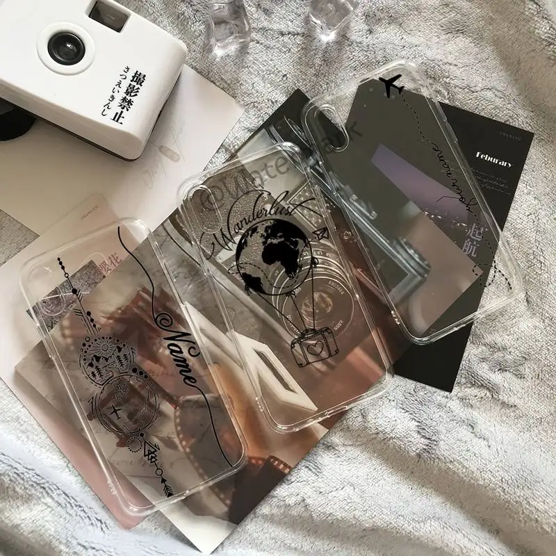 Airplane Map Travel Phone Case For IPhone 12 11 Pro Max Xs X Xr 7 8 6 6s Plus Se 2020 Transparent Cover | Мобильные телефоны и