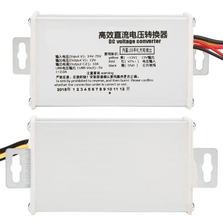 DC преобразователь понижающий Питание модуль 24 V 72 постоянного тока до 12V10A & USB