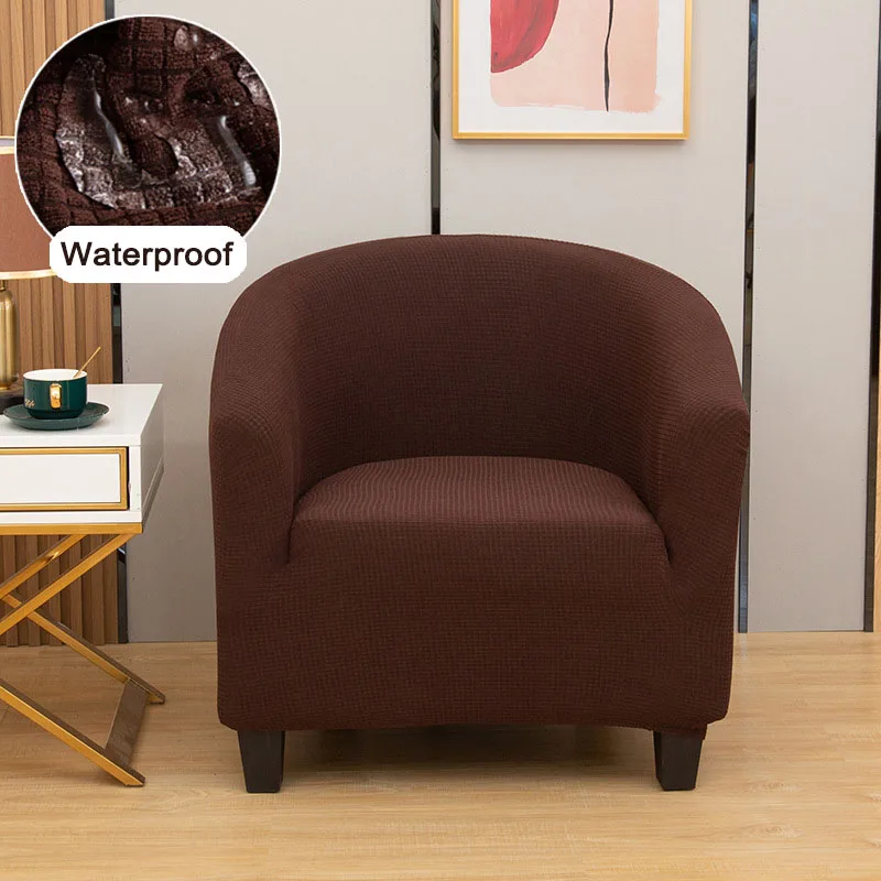 

Plush Club Chair Cover Jacquard Solid Small Sofa Skins Protector Single Seat Arm Chair Slipcovers for Cafe Restaurant Chair