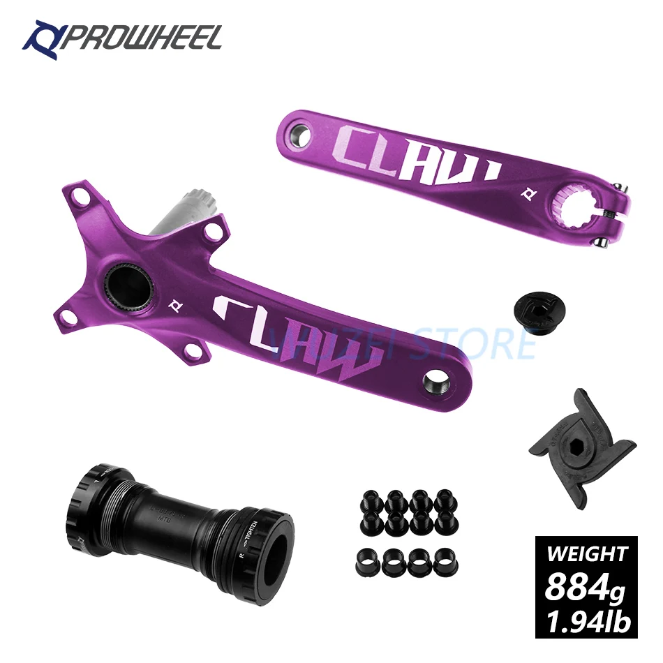 Purper 170 and Axis PROWHEEL 104BCD MTB шатун для велосипеда из алюминиевого сплава с нижней части шатун для велосипеда MTB Кривошип велосипеда аксессуары 170 мм 175 мм - Цвет: Purper 170 and Axis