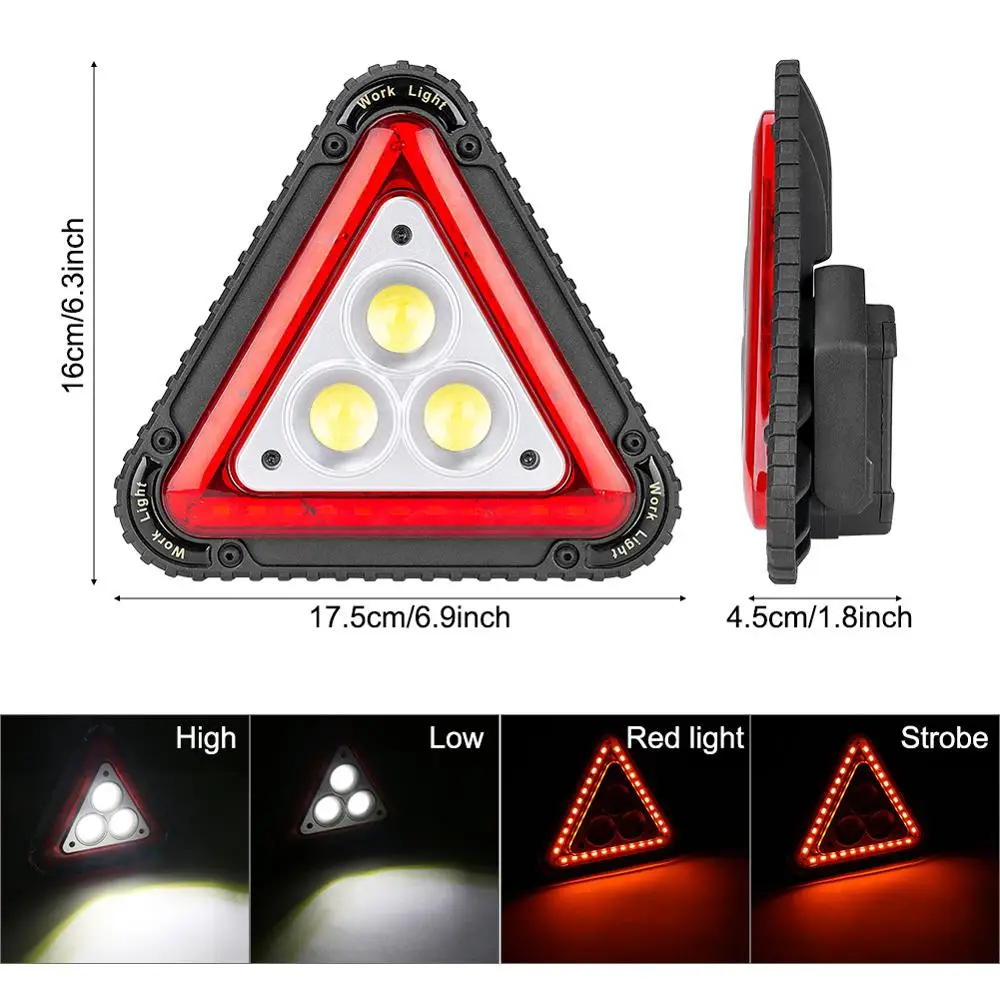Triangle Working Light Multi-function Camping Flashlight Waterproof Torch COB LED Lantern 4 Modes Linternas Repair Work | Лампы и