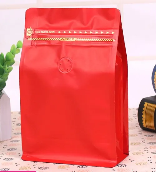 HARDIRON воздушный клапан молнии мешок половина фунта алюминиевой фольги кофе мешок восемь сторон герметичный пакет упаковки еды мешок - Цвет: red