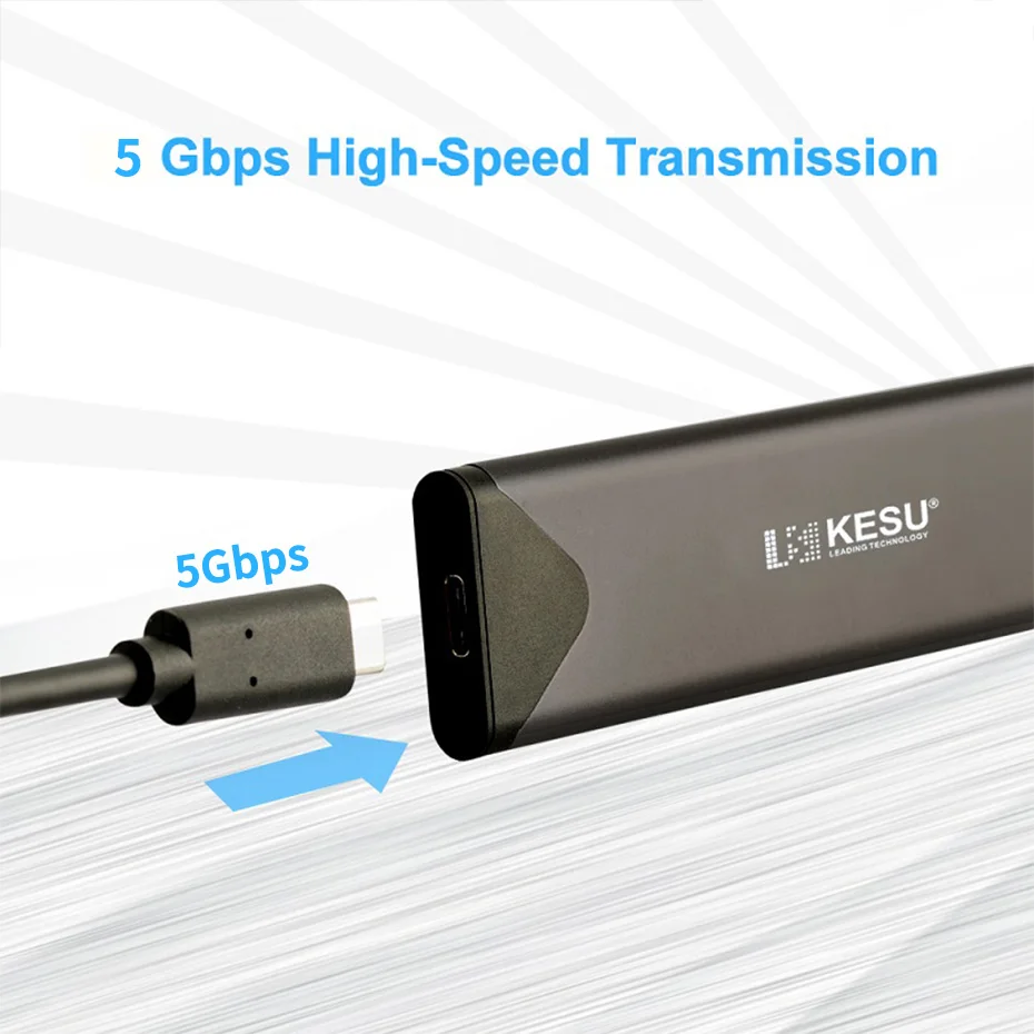 Кесу M.2 SSD чехол адаптер USB 3 1 Gen (5 Гбит/с) NGFF b ключ & M + B ключи жесткий диск Внешний