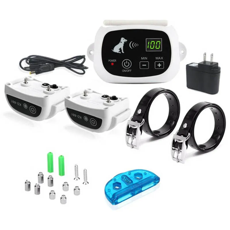 

2021 Direct Selling 500m Wireless Electric Dog Fence Shock Waterproof Rechargeable Training Collars Supplies Dog 1-100 Levels