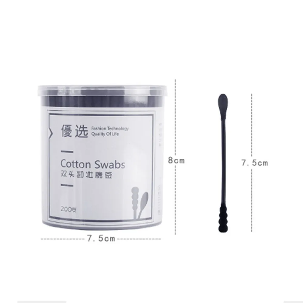 200 шт./упак. двойного использования ватный тампон Черный одноразовые Бумага