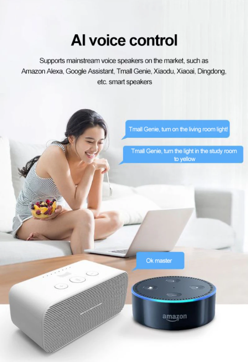 Смарт светильник ПА светодиодная с Wi-Fi E27/E26 таймером и голосовым управлением |