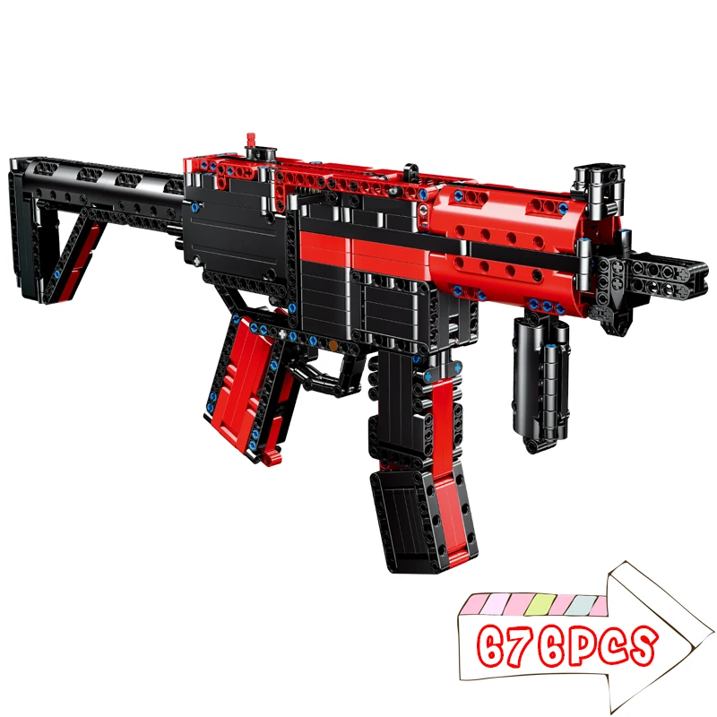 HK MP5 PUBG Weapons Guns Toys Building Blocks Bricks Christmas Gifts for Boys War Submachine Gun WW2 Toy Chicken Dinner