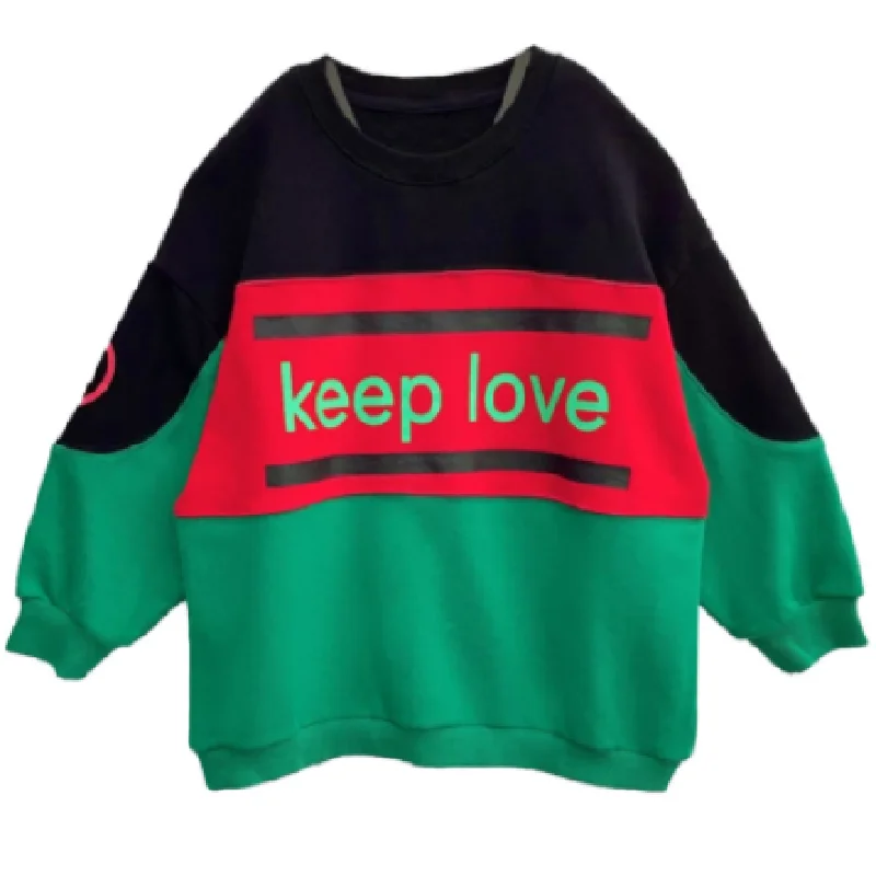 

Girls Sweater for 2021 Autumn Children's Clothing of Kids Korean Print Loose Sports Top for 4-12 Years Old Girl